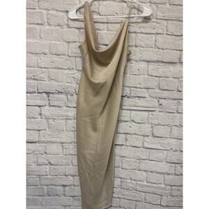 BHLDN Anthropologie Champaign Satin Slip Dress Cowl Neck Wedding Ready SZ 2 NWOT